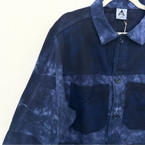 Barn Chore Coat NEW One-of-a-Kind Utility Jacket Over-Dyed Blue Size Large - Picture 4 of 16